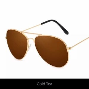 Brown (Tea) sunglasses w/ gold frame.